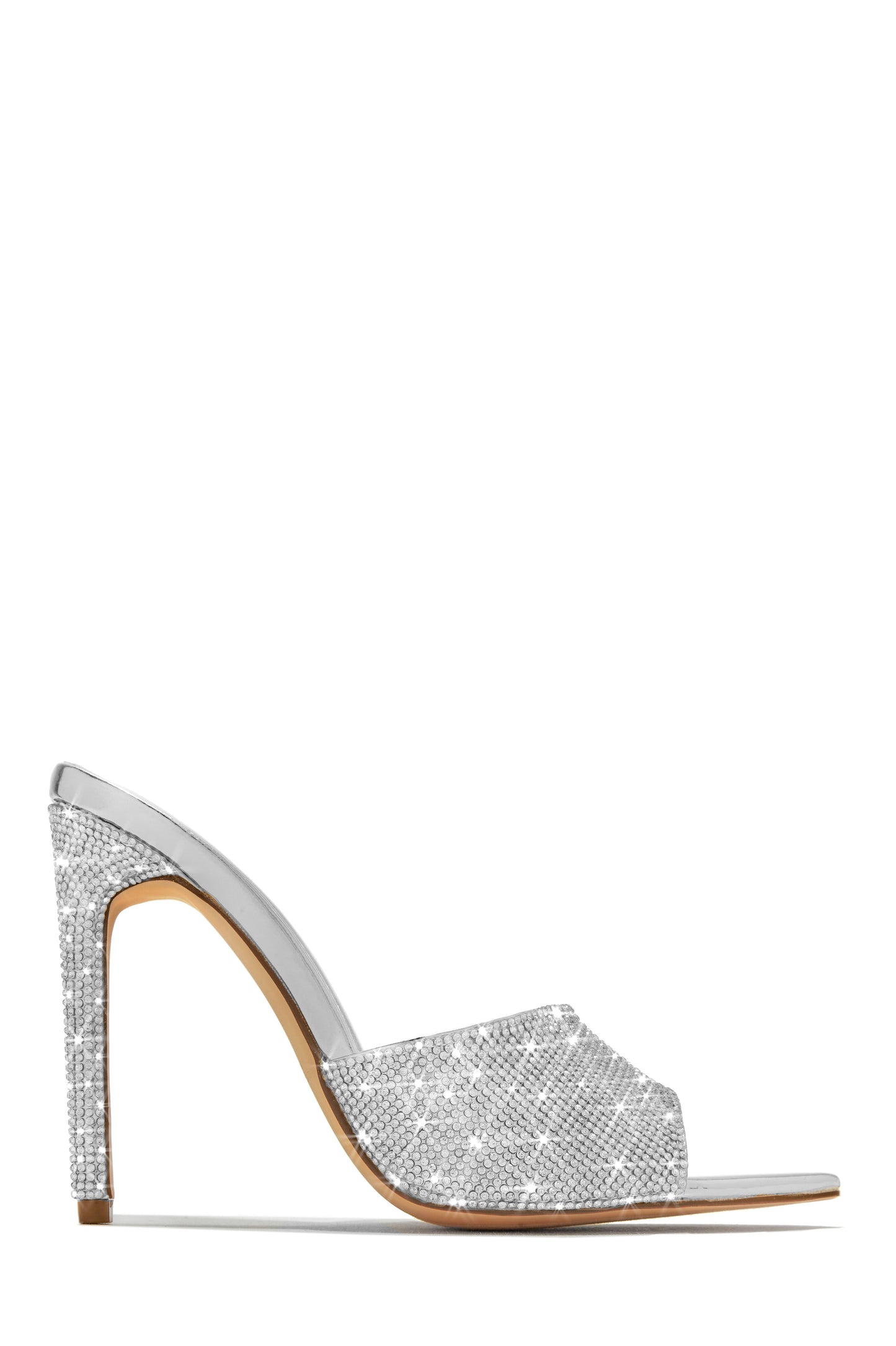 Juliene Embellished High Heel Mules - Gold