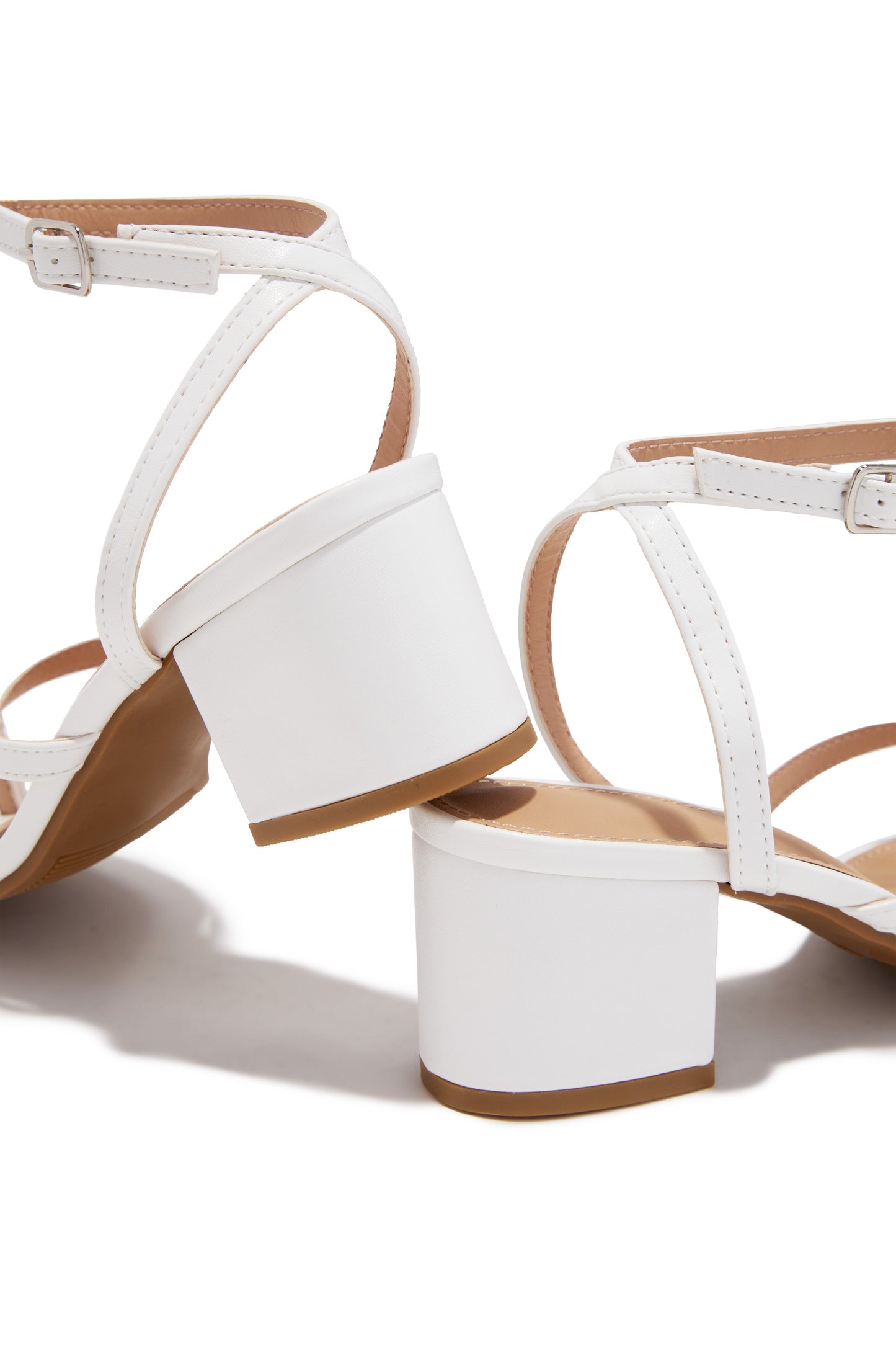 Letty Chunky Mid Heels - White