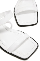 Raylen Mid Heel Mules - White