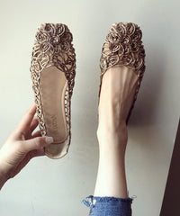 Mulberry Hollow Out Walking Sandals Faux Leather Art Splicing