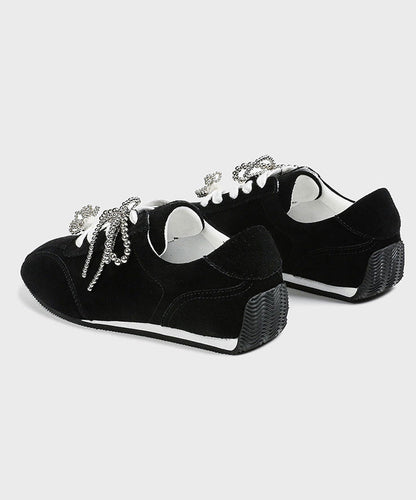 New Black Lace Up Sports Leisure Shoes