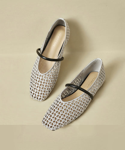 New Gold Flat Bottomed Mesh Sandals