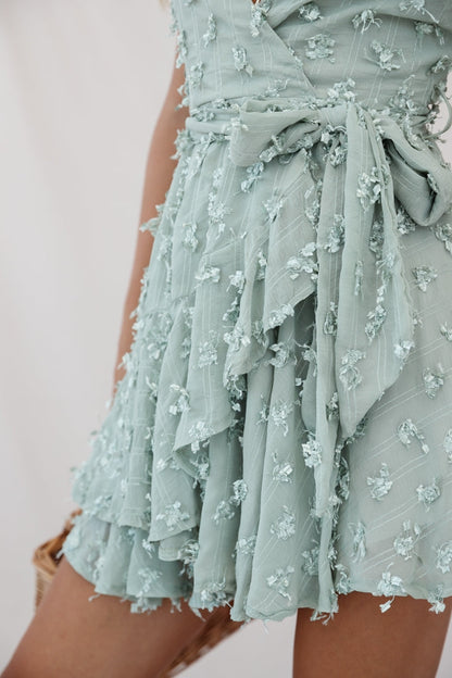 Sheri Embellished Chiffon Dress Olive