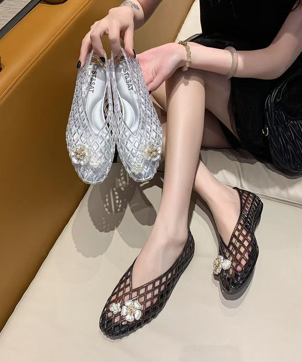 New Summer Silver Flat Bottomed Hollow Out Shoes