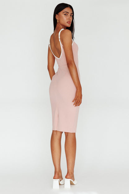 Kandis Low Back Midi Dress Rose