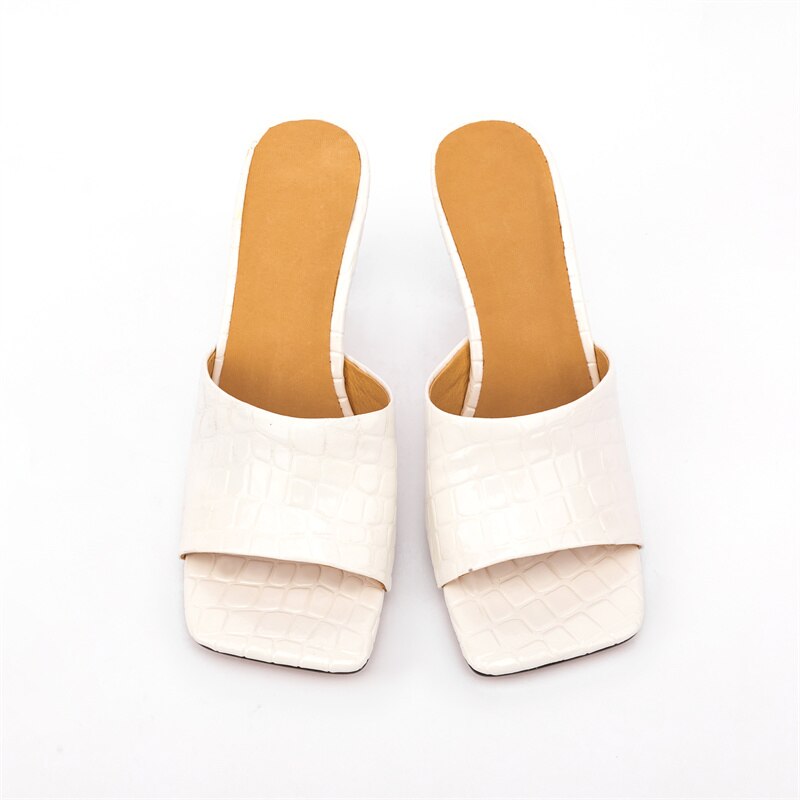 Croc Square Toe Mule Sandals
