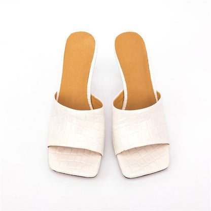 Croc Square Toe Mule Sandals