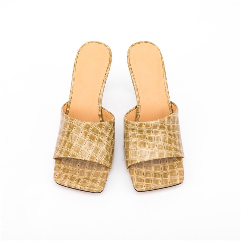 Croc Square Toe Mule Sandals