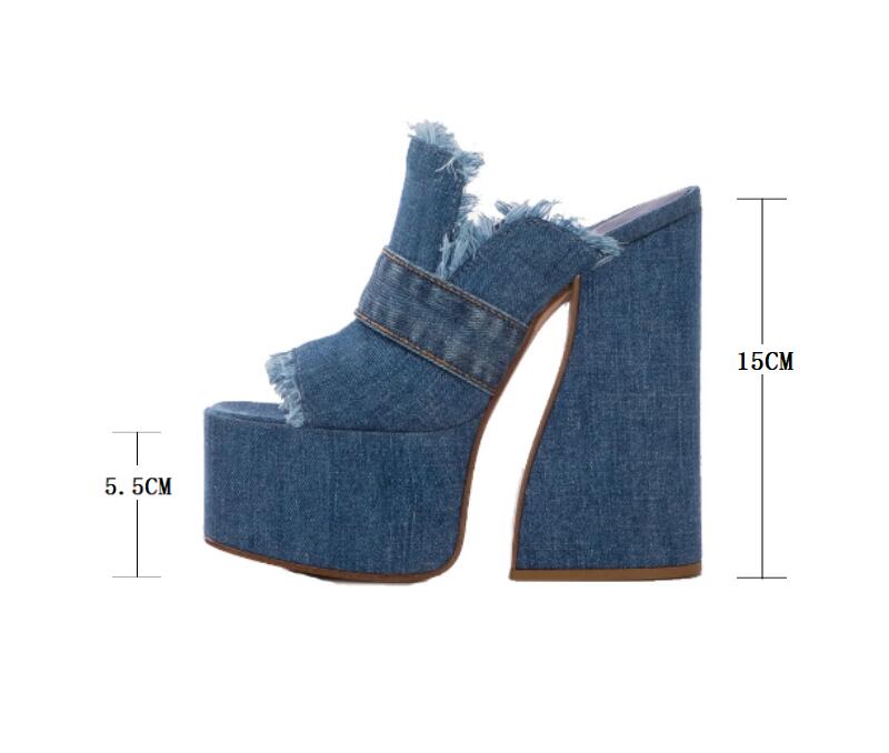 Denim Fray Platforms