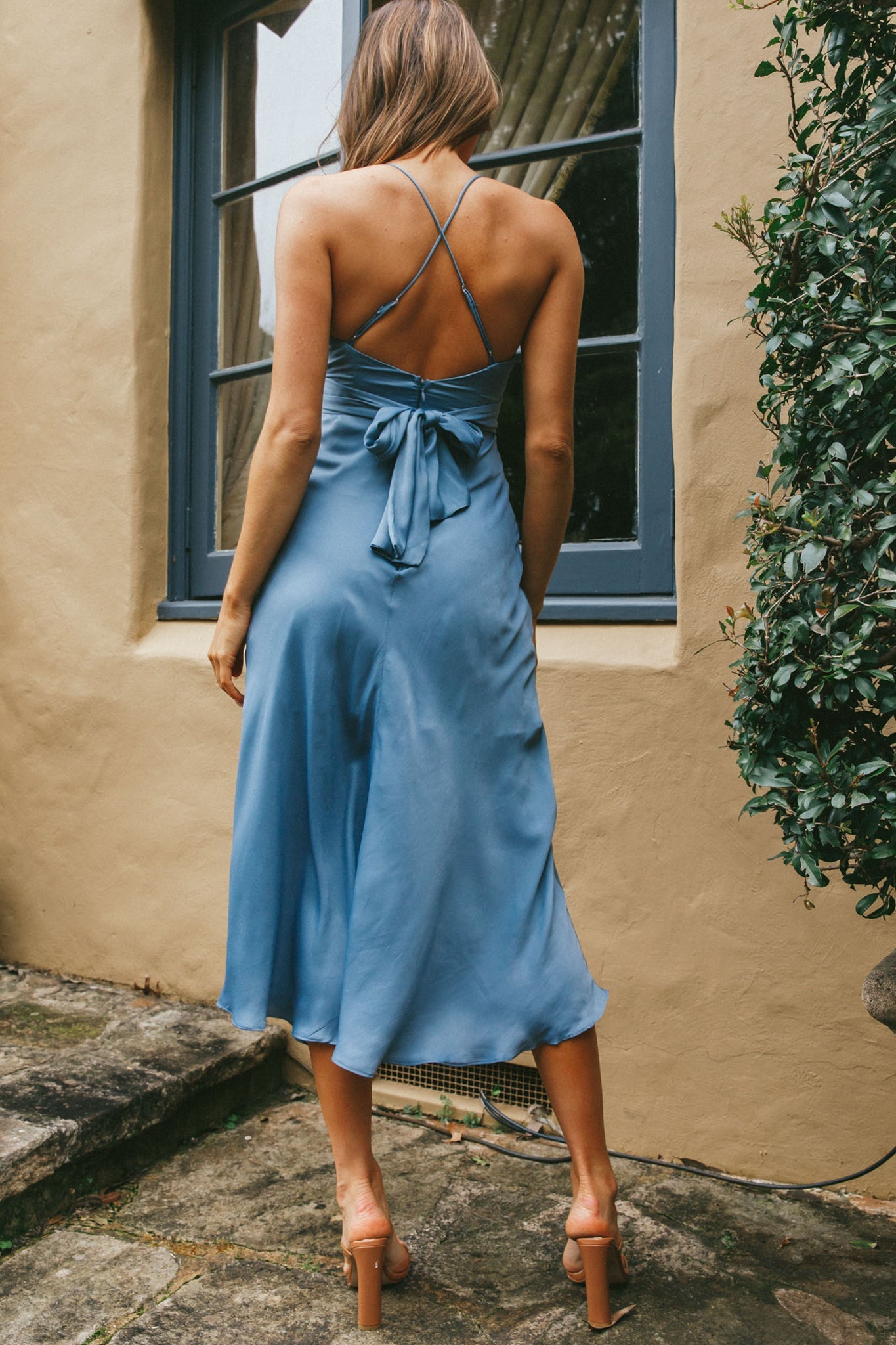 Linka Cami Strap Midi Dress Dusty Blue
