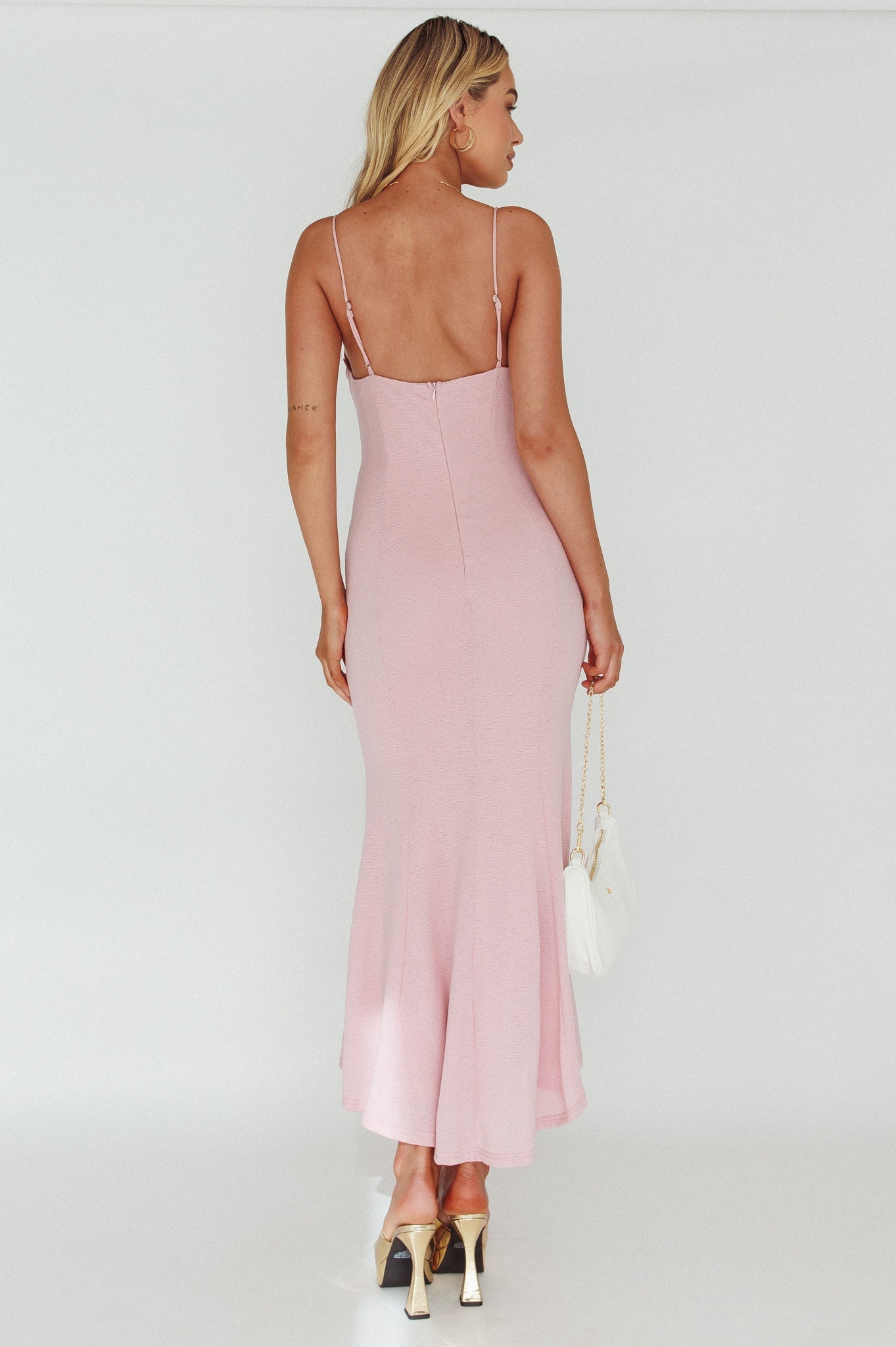 Lake Como Bodycon Maxi Dress Pink