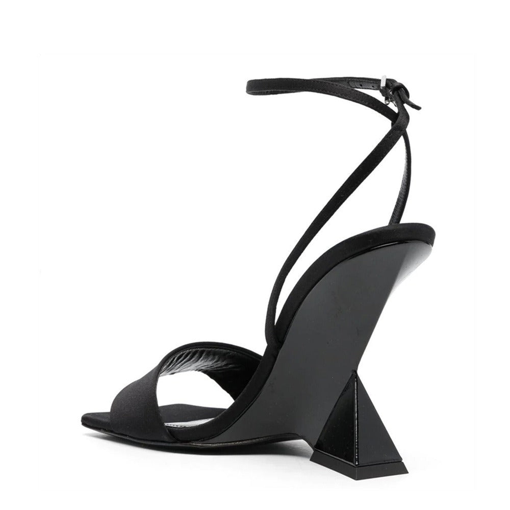 Open Square Toe Buckle High Heel Sandals