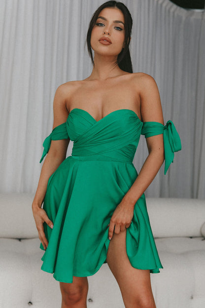 One Sweet Day Off Shoulder A-Line Dress Jade
