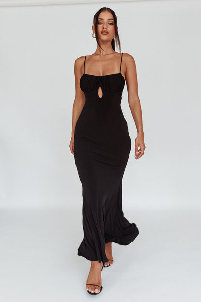 Marcella Keyhole Bust Maxi Dress Black