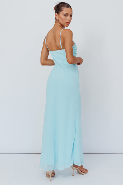 Jayna Ruffle Trim Split Dress Mint