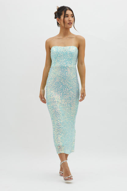 C'est Moi Sequin Laced Back Blue