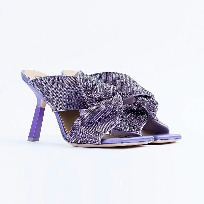 Matte Plush Ultra High Heel Mule Sandals