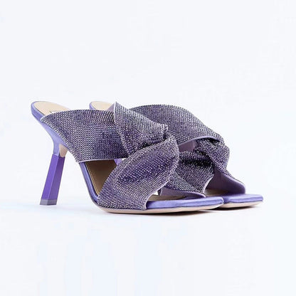 Matte Plush Ultra High Heel Mule Sandals