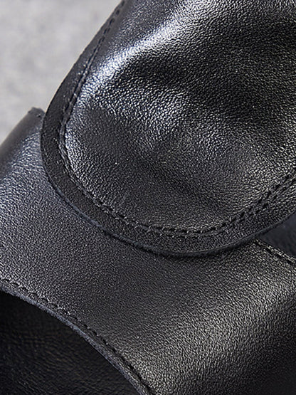 Casual Solid Color Hollow Out Fish Mouth Zip-up Platform Shoes