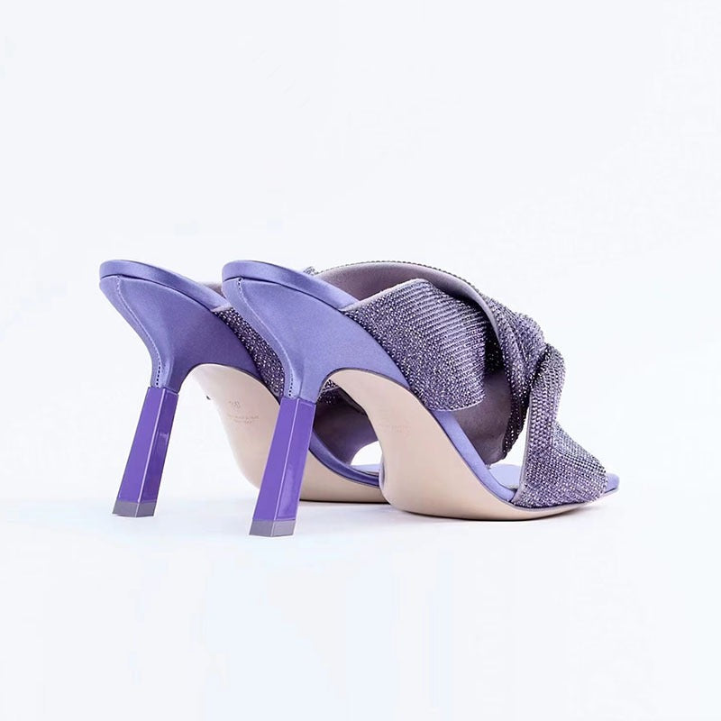 Matte Plush Ultra High Heel Mule Sandals