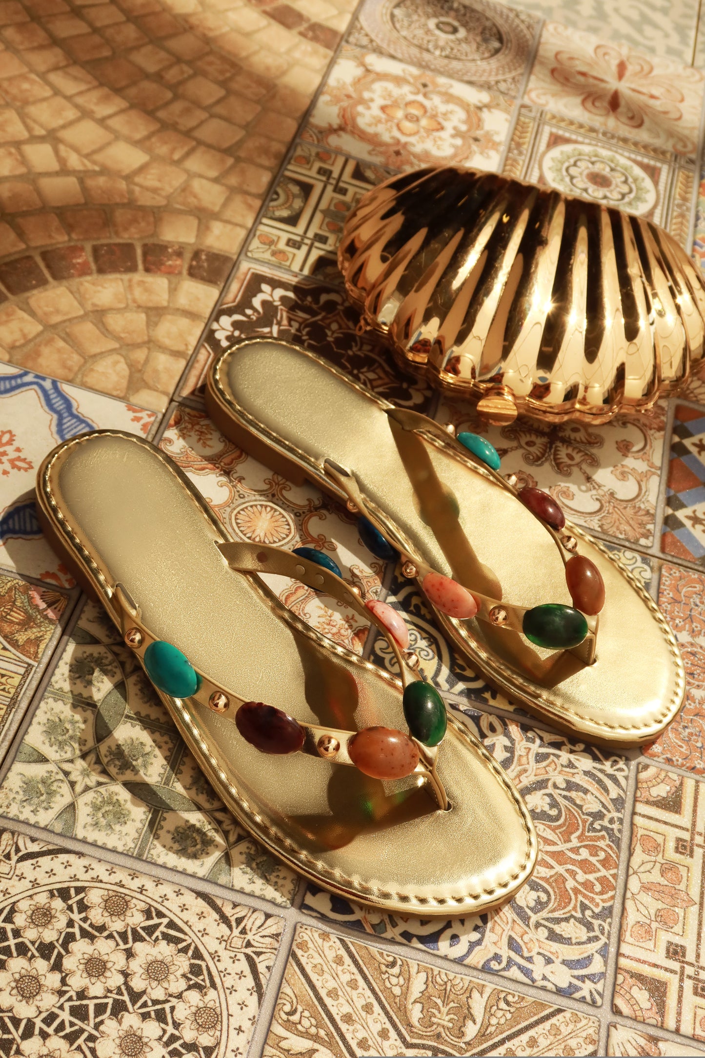 Sandy Slip On Sandals - Gold