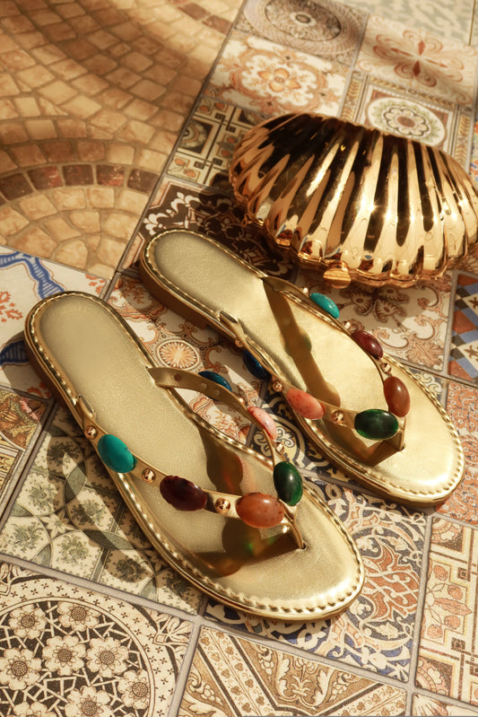 Sandy Slip On Sandals - Gold