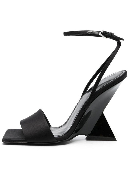Open Square Toe Buckle High Heel Sandals