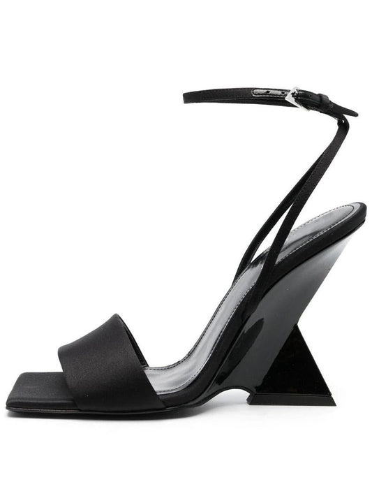 Open Square Toe Buckle High Heel Sandals