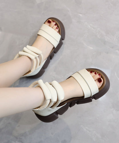 Brown Open Toe Platform Sole Casual Roman Cool Boots