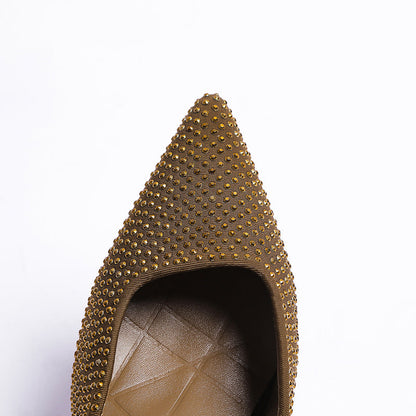 Crystal Pointed Toe Slingback Stiletto Sandals