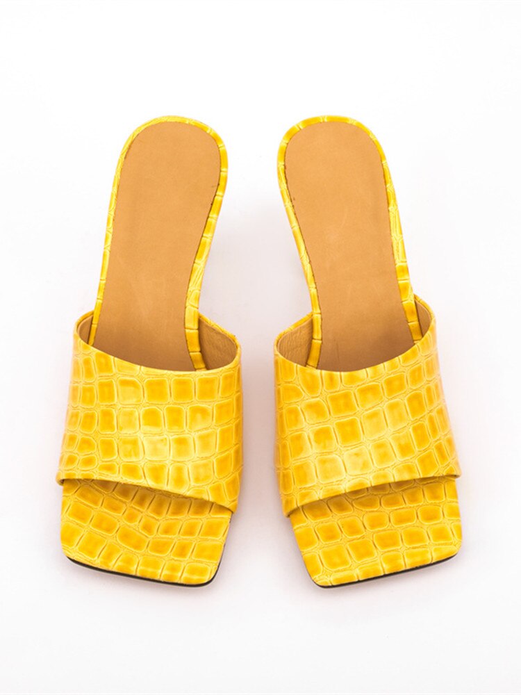 Croc Square Toe Mule Sandals