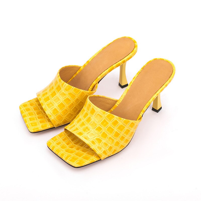 Croc Square Toe Mule Sandals