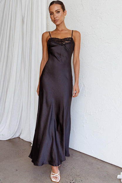 East Coast Lace Bust Midi Dress Black