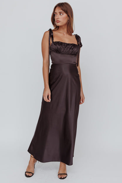 Pennelope Tied Shoulder Maxi Dress Black