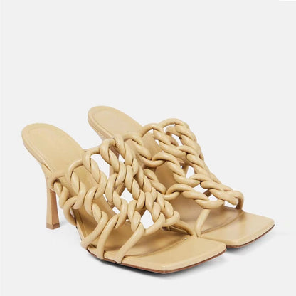 Handmade Square Head Woven Sandals