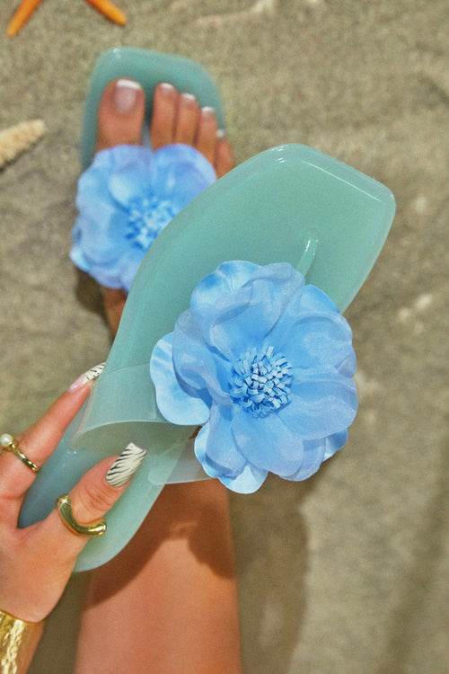 Ray Of Sunshine Slip On Jelly Sandals - Blue