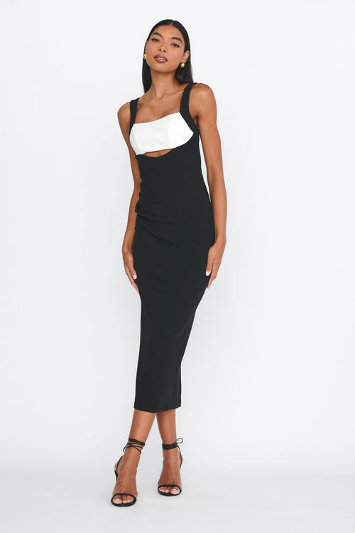 Move Maker Cut-Out Midi Dress Black