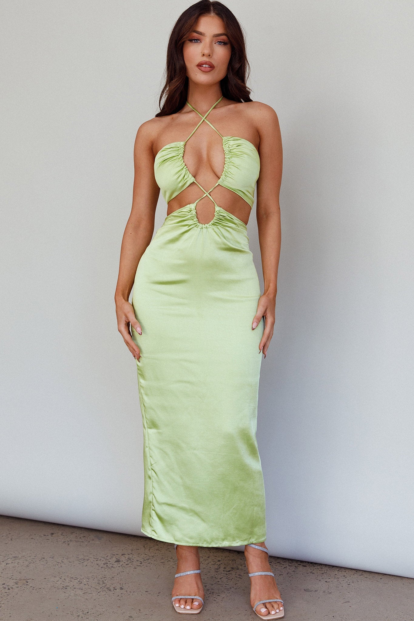 Ryana Cut-Out Drawstring Dress Apple
