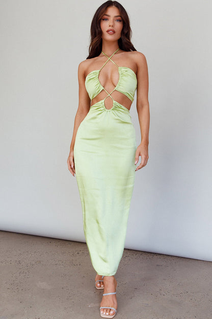 Ryana Cut-Out Drawstring Dress Apple