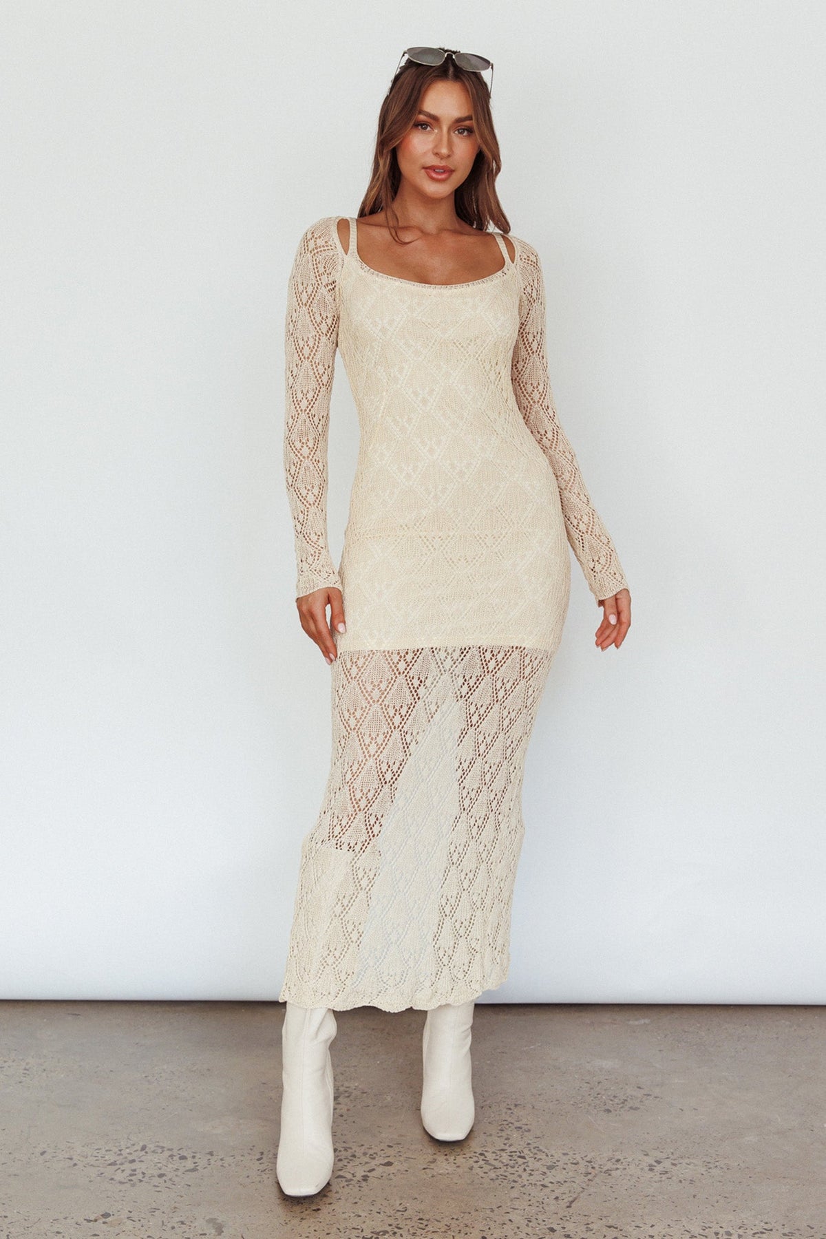 crochet midi dress with sleeves Yours London Women's Plus Size Black Lace Crochet Midi Dress Size 12