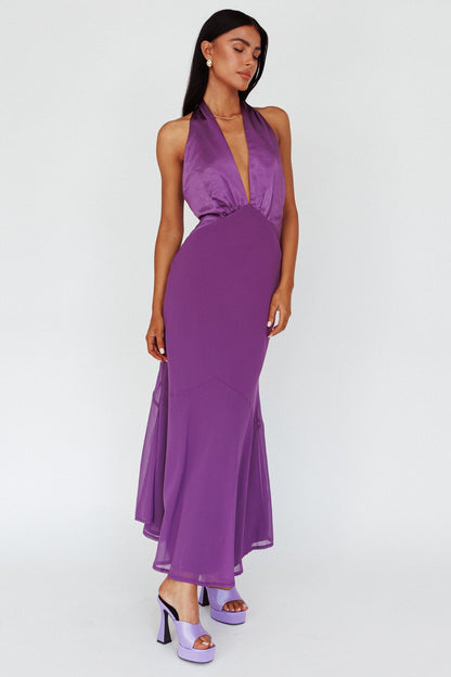 Vision Halterneck Midi Dress Violet