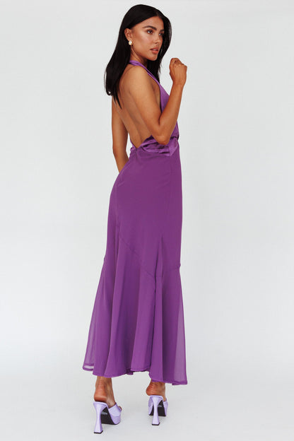 Vision Halterneck Midi Dress Violet