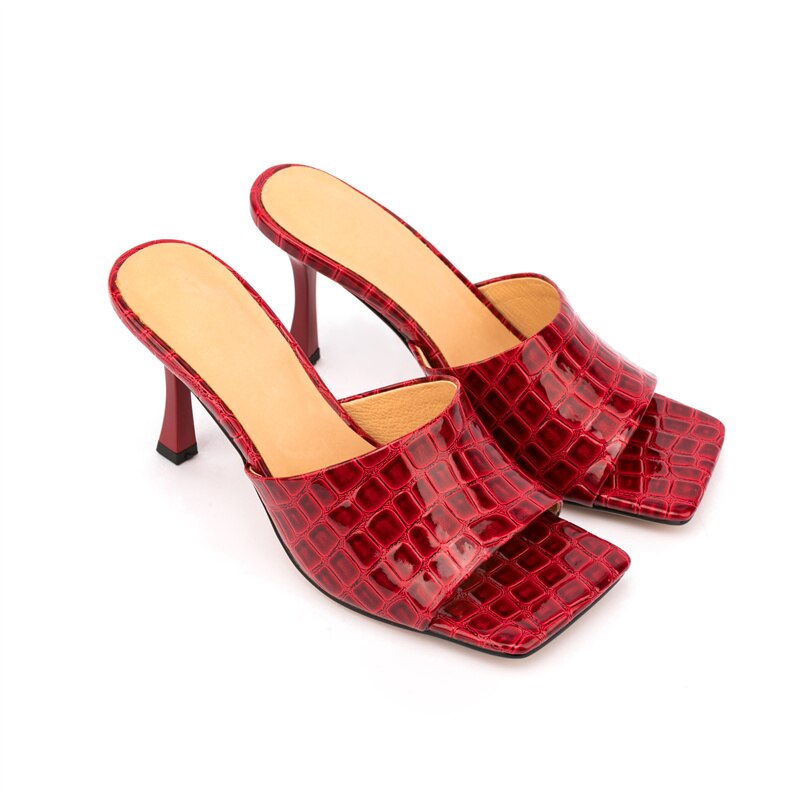 Croc Square Toe Mule Sandals