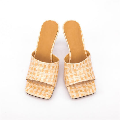 Croc Square Toe Mule Sandals