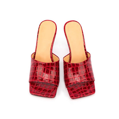 Croc Square Toe Mule Sandals