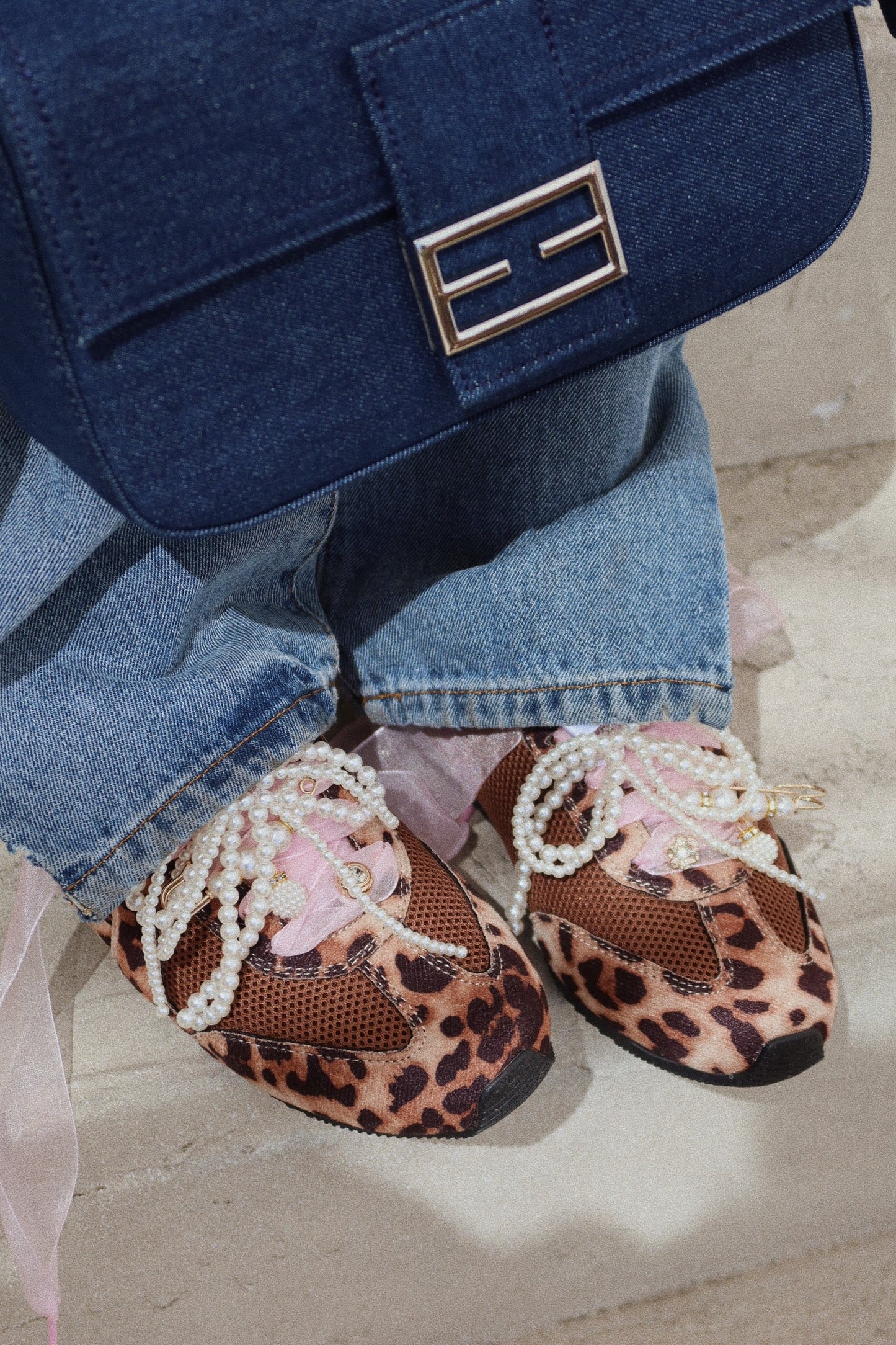 Downtown Stroll Lace Up Sneakers - Leopard