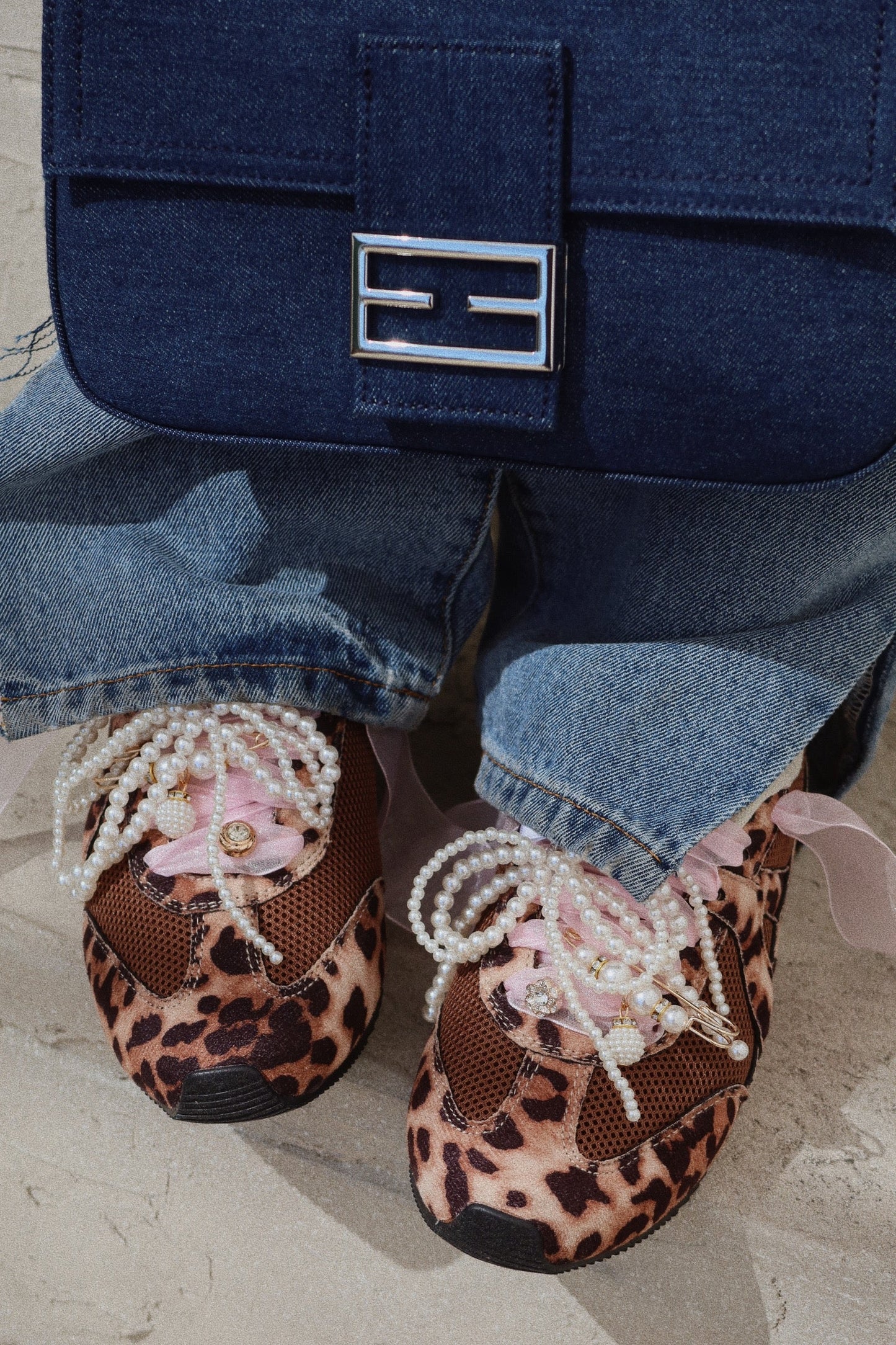 Downtown Stroll Lace Up Sneakers - Leopard