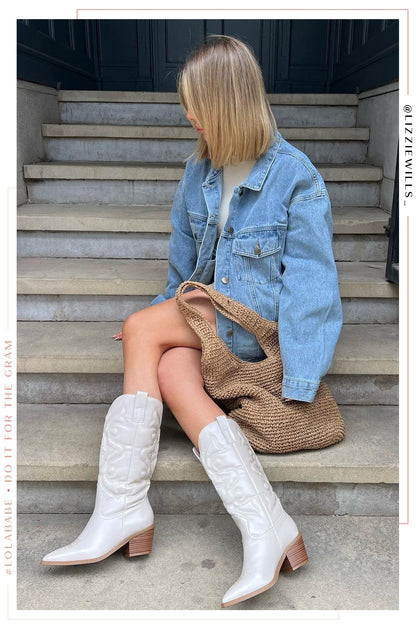 Dylan Western Cowgirl Boots - Sand