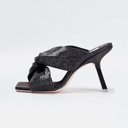 Matte Plush Ultra High Heel Mule Sandals