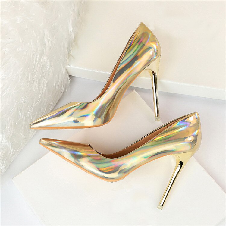 Glossy Pointed Toes Stilettos